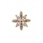 Flower Point Crystal Cubic Zirconia 18k Ring